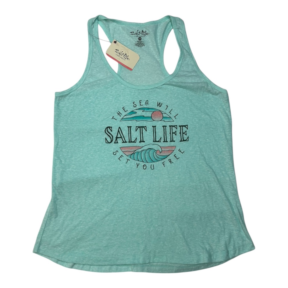 Salt Life Women's Seafoam Graphic Tank Top w/ Tags- summer:Beach